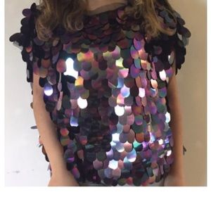 FREE PEOPLE Sequin Top